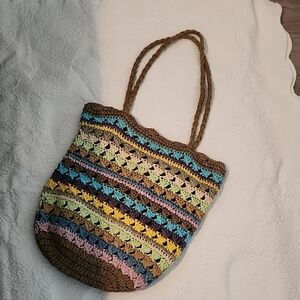 Multicolor Crochet Tote Bag